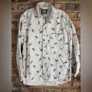 Cabalas Fishing Flannel Shirt Fly‎ Thicker Soft Pocket